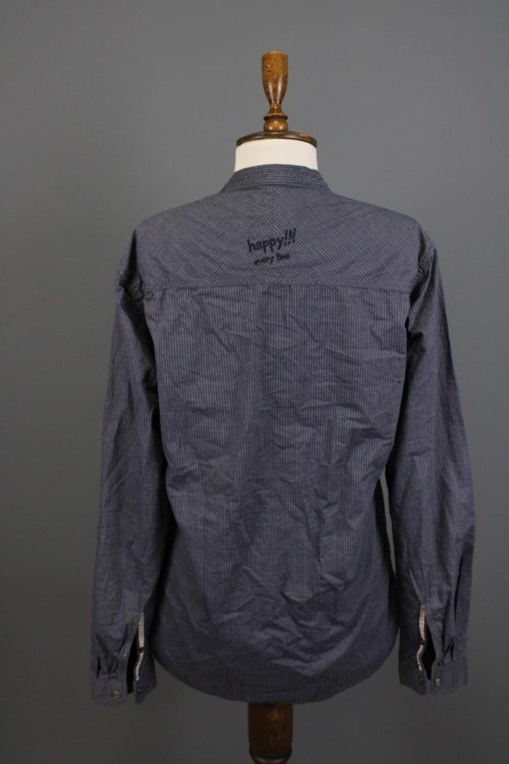 Desigual Blue White Striped 100%Cotton Regular Fit Long Sleeve Shirt Top – Size M – Used