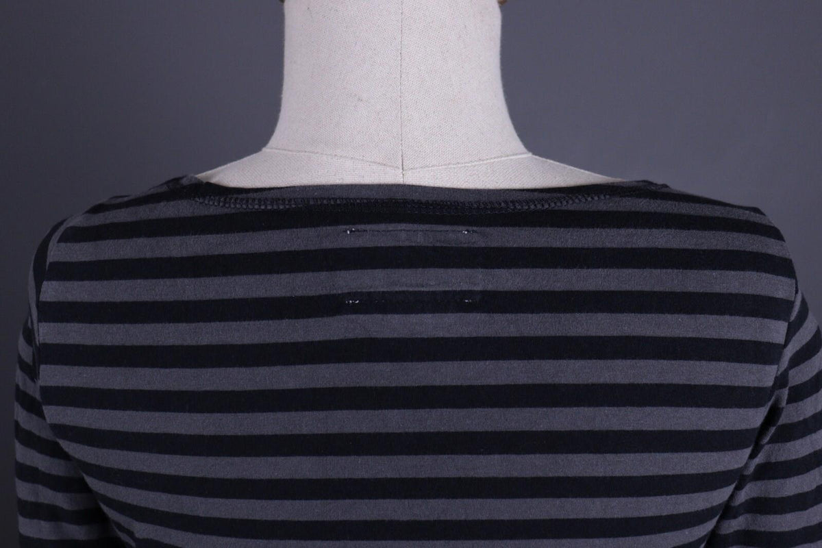 GUDRUN SJODEN Gray Stripe 3/4 Sleeve A-Line Midi Dress – Size S