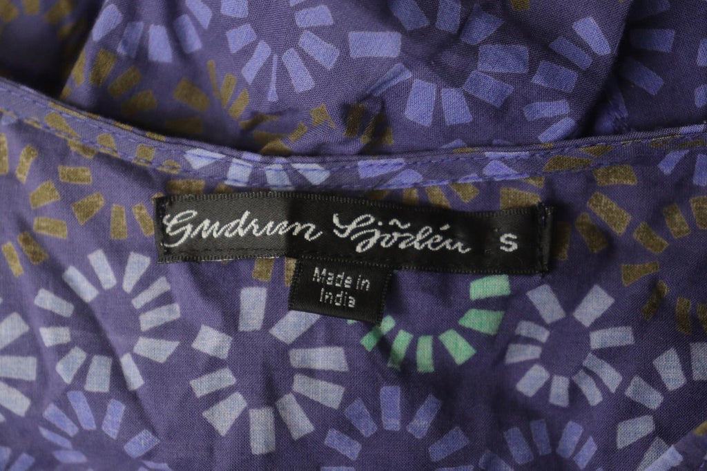 GUDRUN SJÖDEN Multi Flower Cotton Long Sleeve Button Front Tunic Shirt Top Sz S