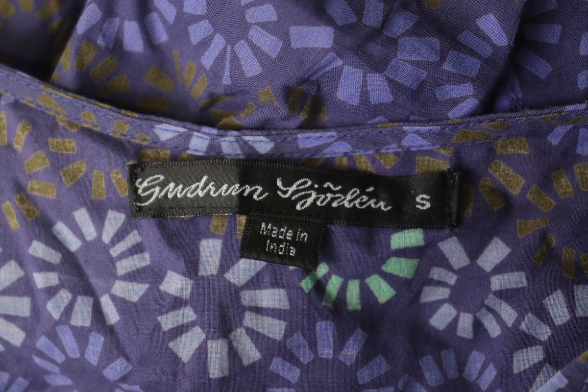 GUDRUN SJÖDEN Multi Flower Cotton Long Sleeve Button Front Tunic Shirt Top Sz S