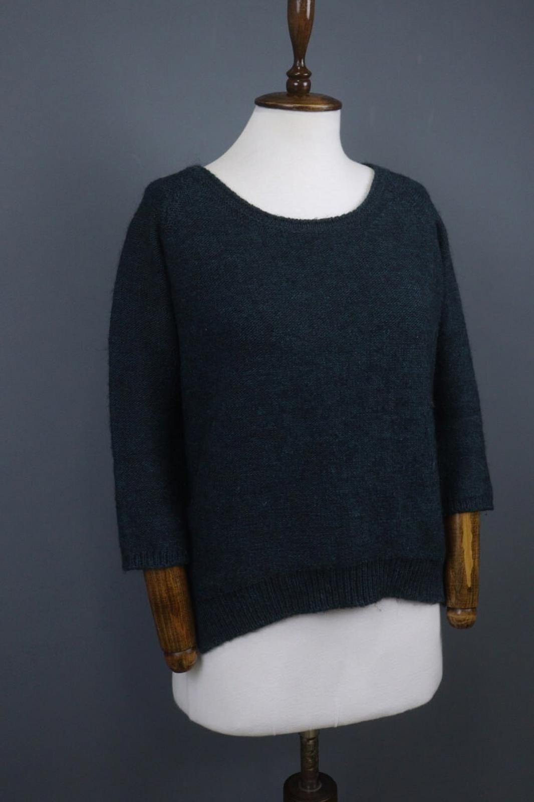 HUMANOID Green Wool Blend Round Neck Long Sleeve Ribbed Cuff/Hem Sweater – Size S
