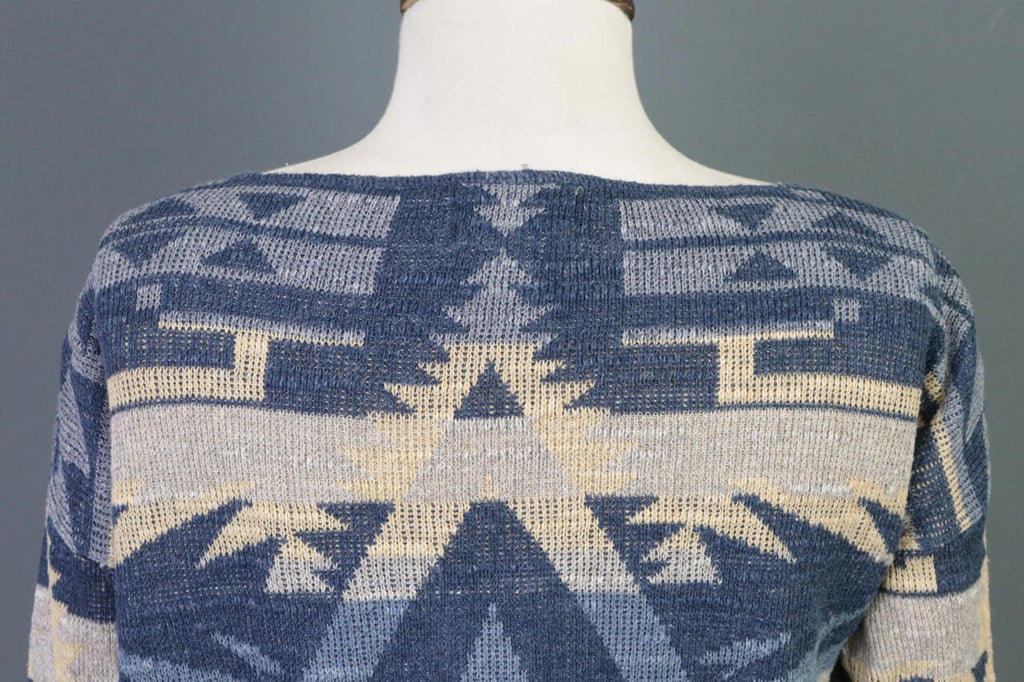 DENIM&SUPPLY RALPH LAUREN Blue Aztec Print Knit Sweater – Size XS