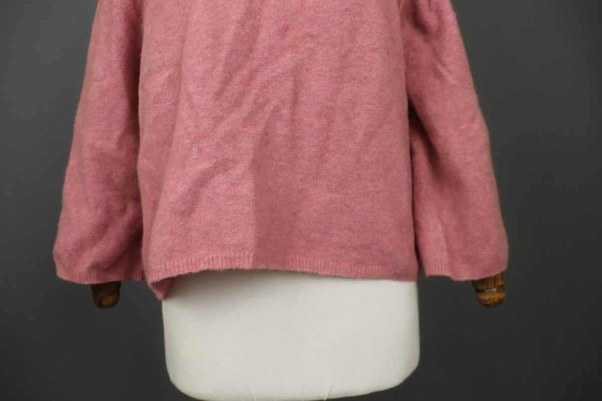 HIGH Pink Wool Tight Knitted Long Sleeve Turtle Neck Pullover Sweater – Size M
