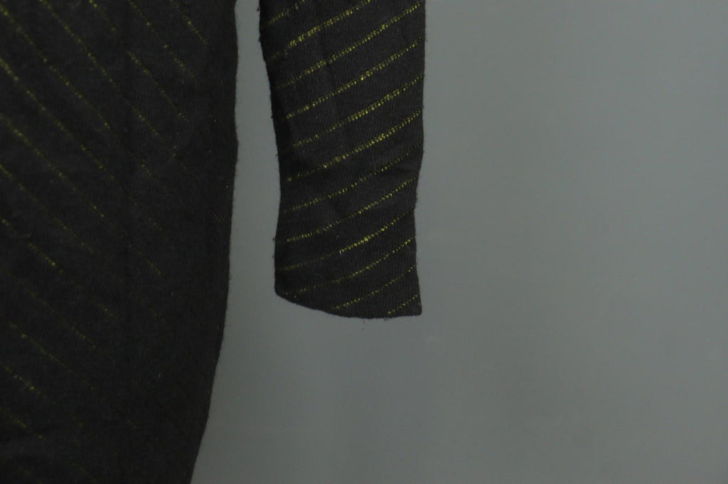 GUDRUN SJODEN Black Geo Print Wool Blend Casual Open Front Knit Long Coat – Size S