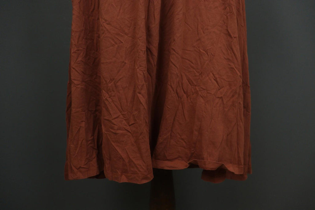 GUDRUN SJODEN Brown Pleated Sleeveless Scoop Neck Pullover Tank Dress – Size M