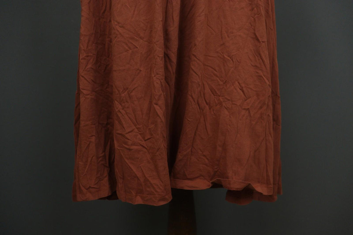 GUDRUN SJODEN Brown Pleated Sleeveless Scoop Neck Pullover Tank Dress – Size M