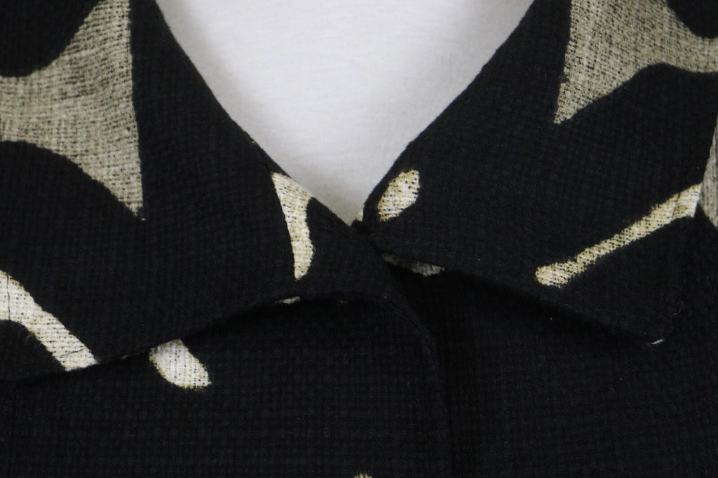 MAX MARA Black Abstract Print 3/4 Sleeve Button Front Blazer Jacket Coat – Size 6