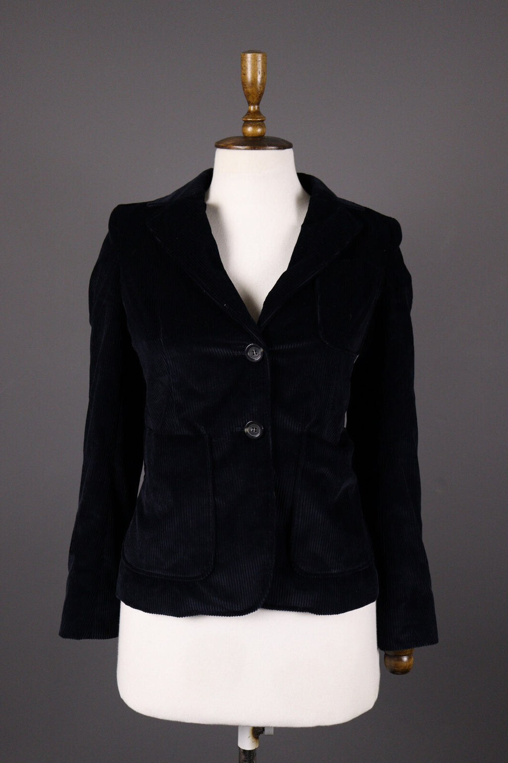 Weekend Max Mara Black Corduroy Two Button Blazer Jacket – Size I 38 / GB 6