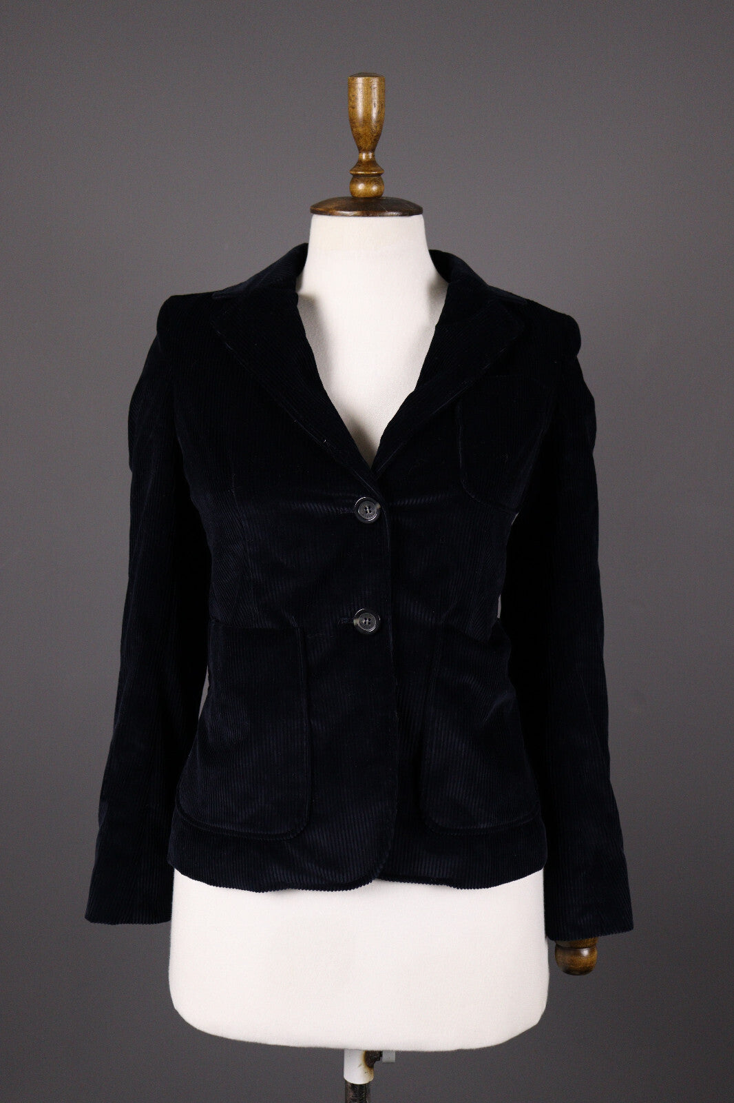 Weekend Max Mara Black Corduroy Two Button Blazer Jacket – Size I 38 / GB 6