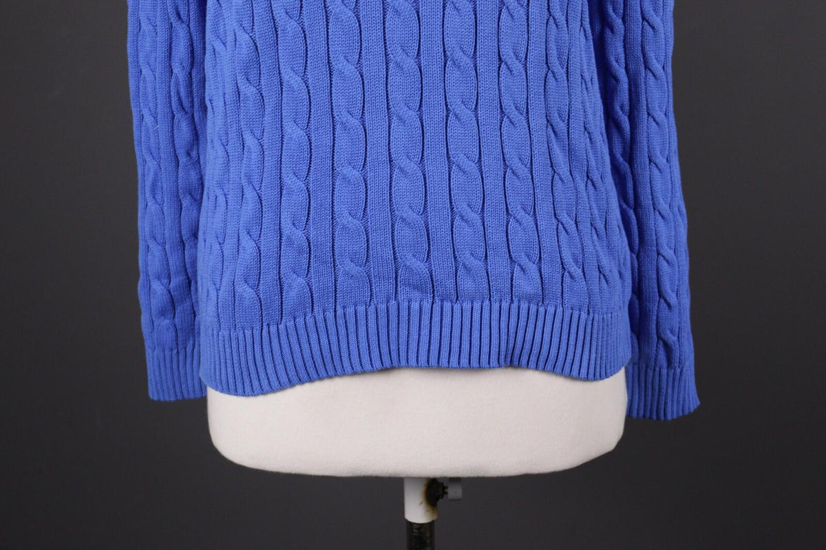 LAUREN RALPH LAUREN Black Label Cable Knit Big Logo Sweater – Size L
