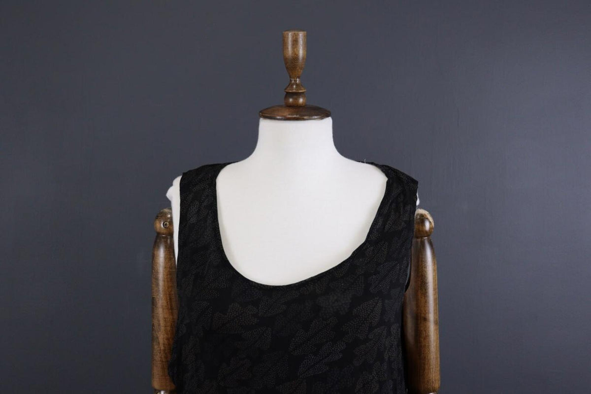 GUDRUN SJODEN Dress Black Designer Summer Sleeveless Long A-Line – Size XL
