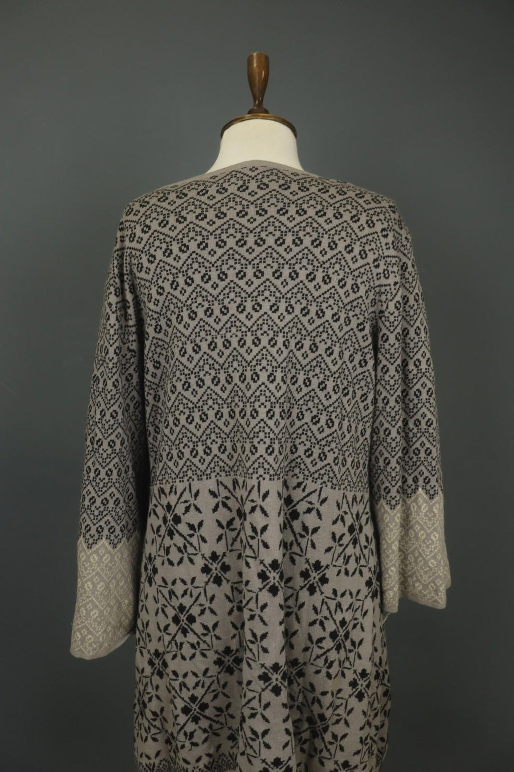 GUDRUN SJODEN Multi Floral 100% Cotton Knitted Square Neck Sweater Dress – Size XL