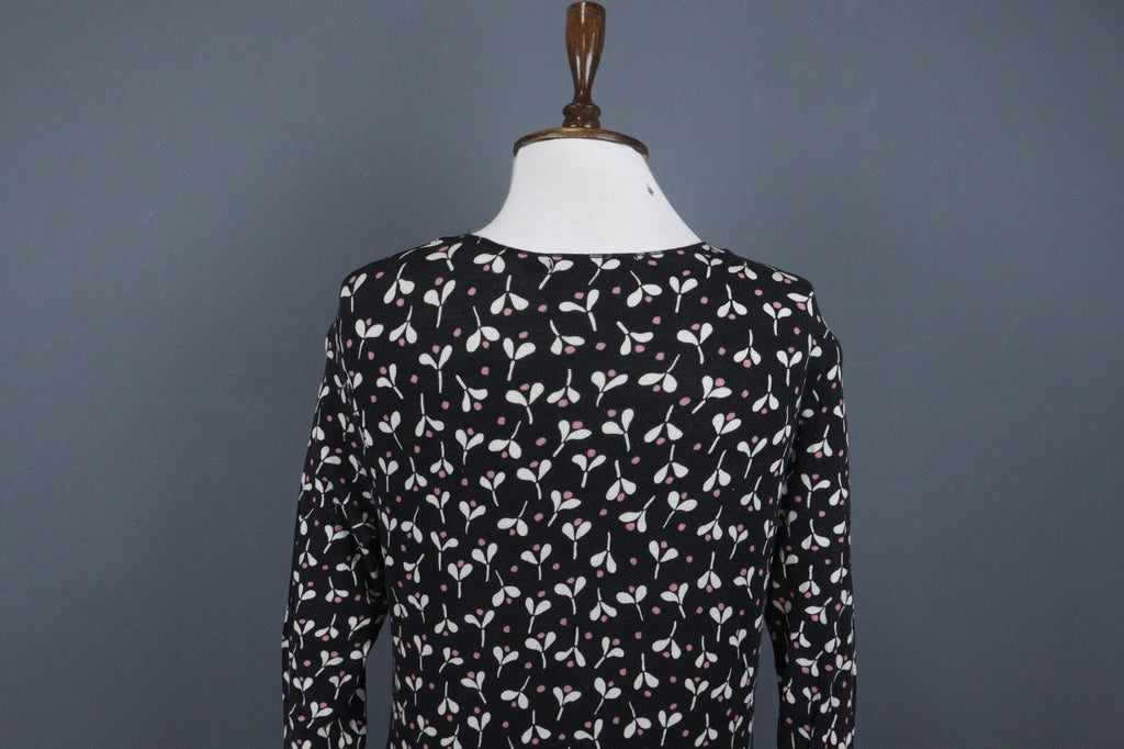 GUDRUN SJODEN Black Geometric Long Sleeve Top Blouse – Size S