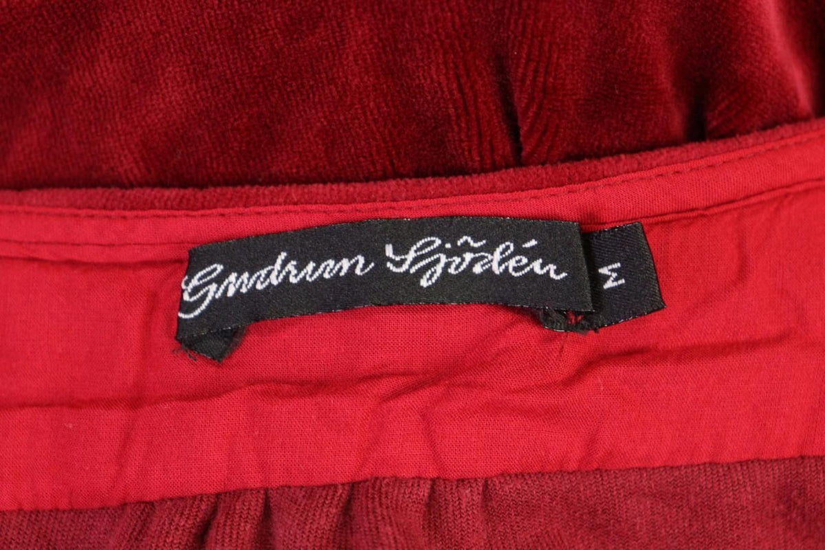 GUDRUN SJODEN Burgundy Kimono Sleeve Knit Wrape Cape Cardigan Sweater – Size S