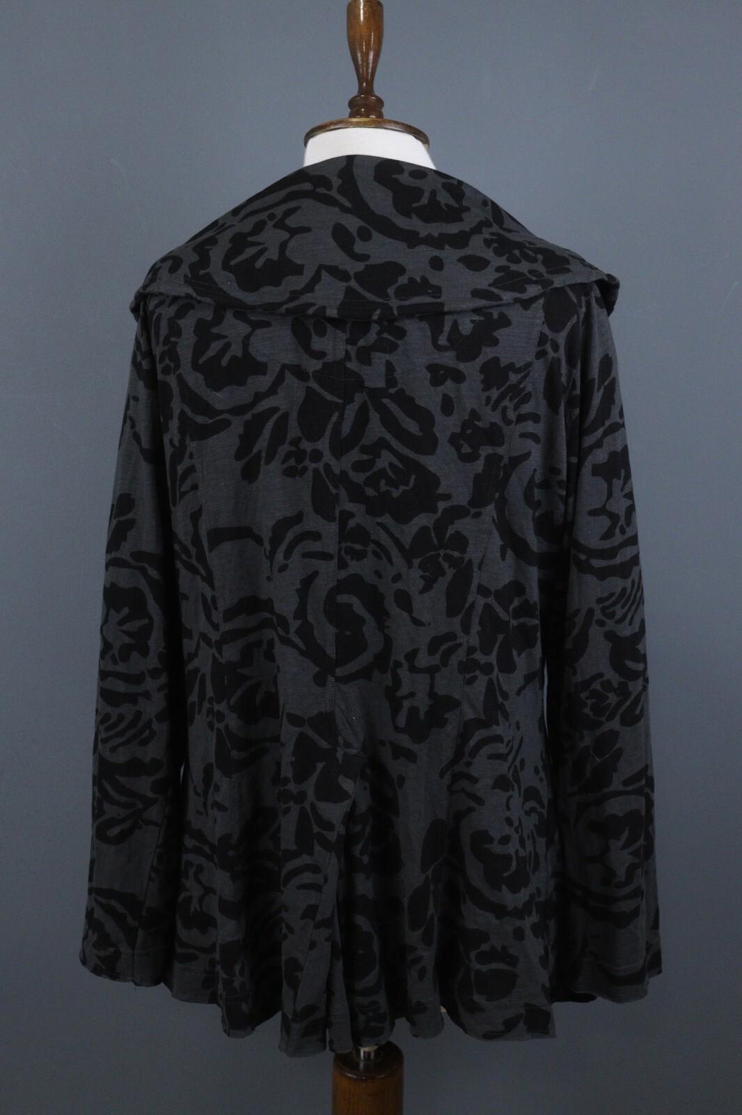 TOAST Black Gray Geometric Pattern Wool Tweed Button Front Blazer Jacket Sz M/L