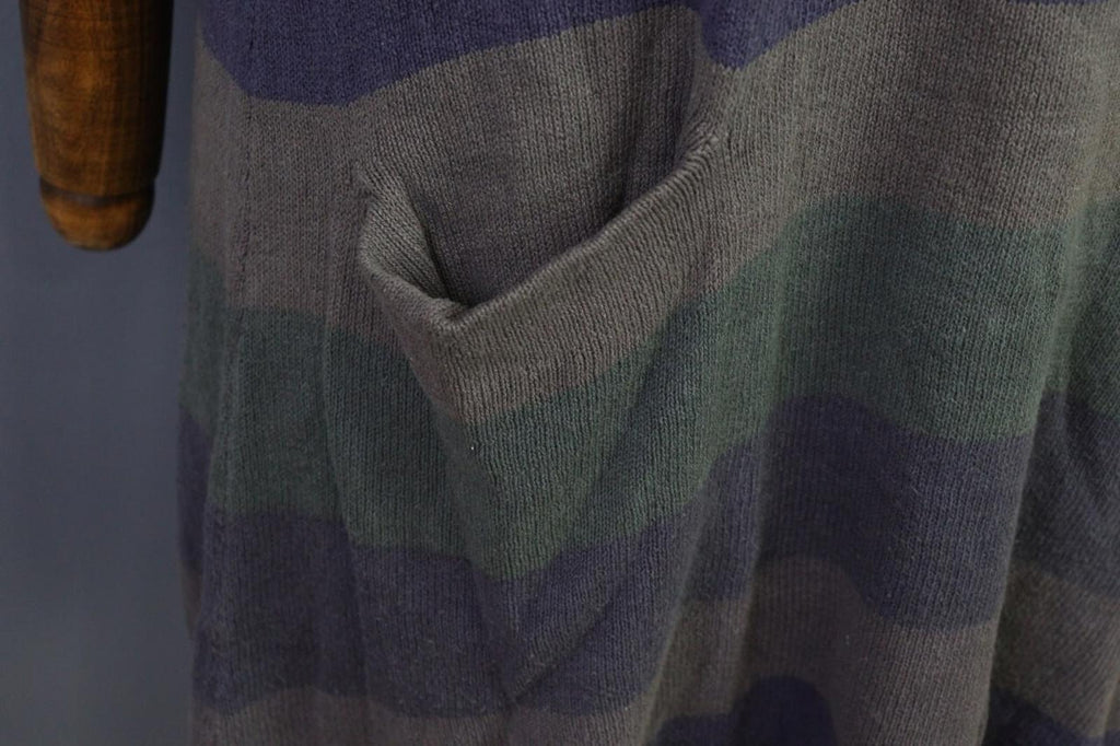 GUDRUN SJODEN Multicolor Striped Linen Short Sleeve Sweater Dress – Size S – Used