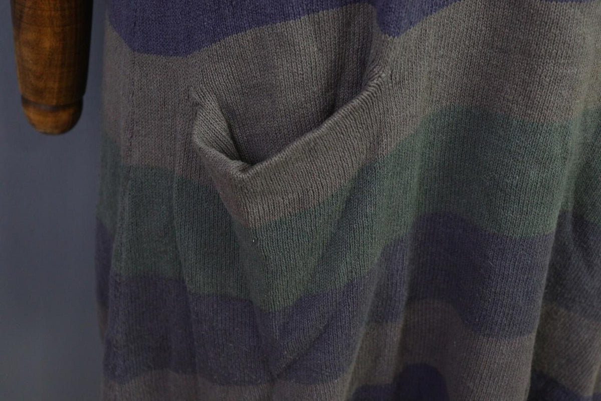 GUDRUN SJODEN Multicolor Striped Linen Short Sleeve Sweater Dress – Size S – Used