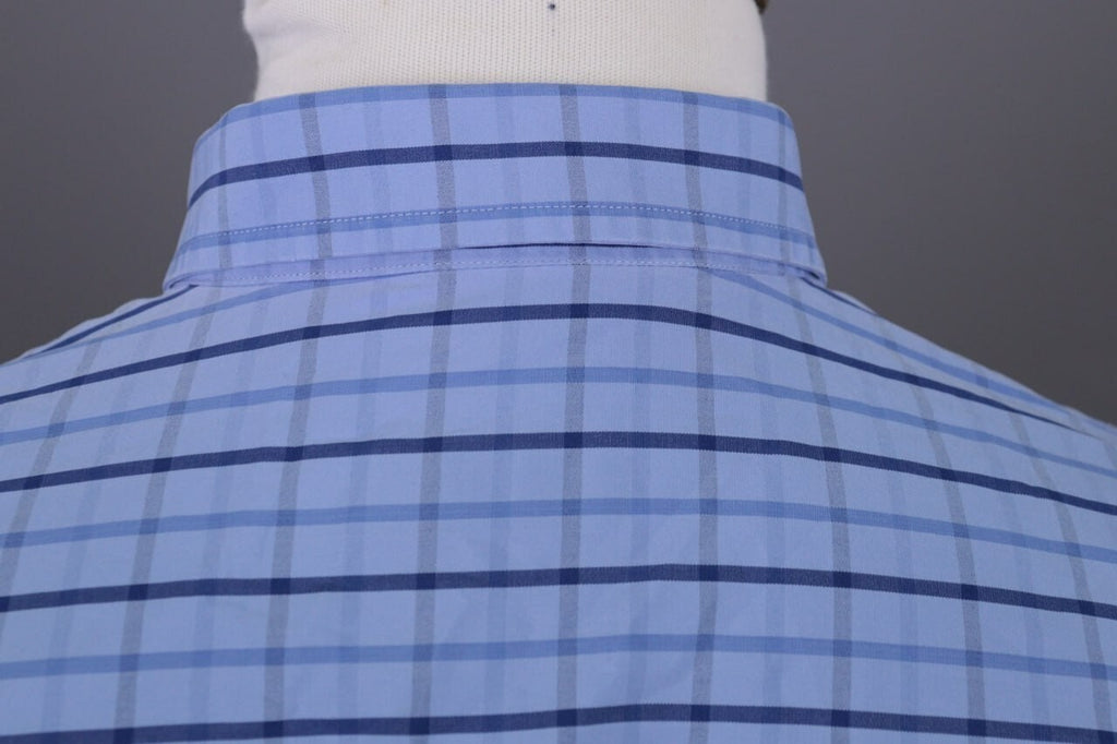 Burberry London Blue Check Long Sleeve Button Down Shirt – Size L