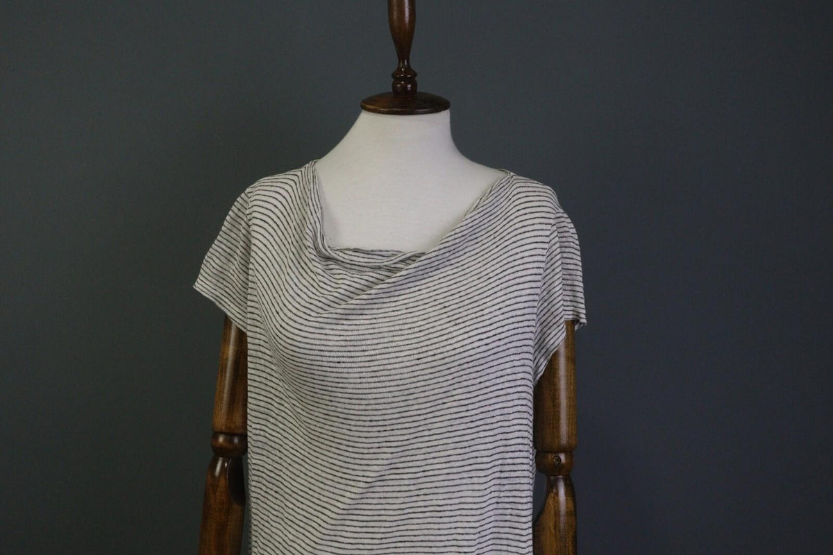 TRANSIT PAR SUCH Black and White Linen Short Sleeve Pocket Top Blouse – Size 4