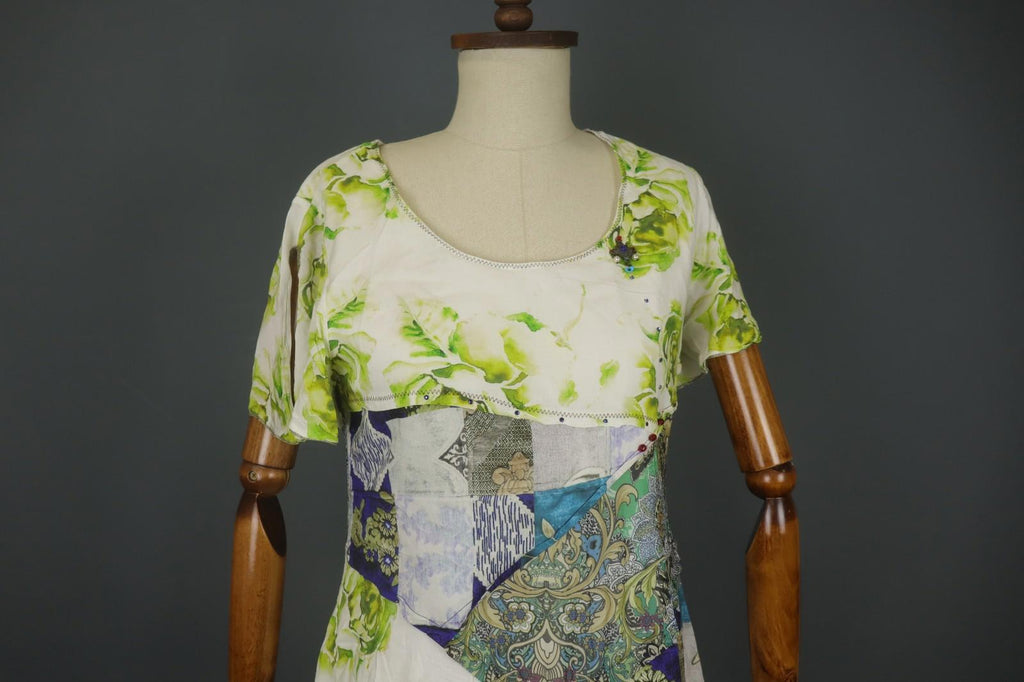 ELISA CAVALETTI SONO ITALIANO Multi Patchwork Floral Paisley Boho Dress – Size M