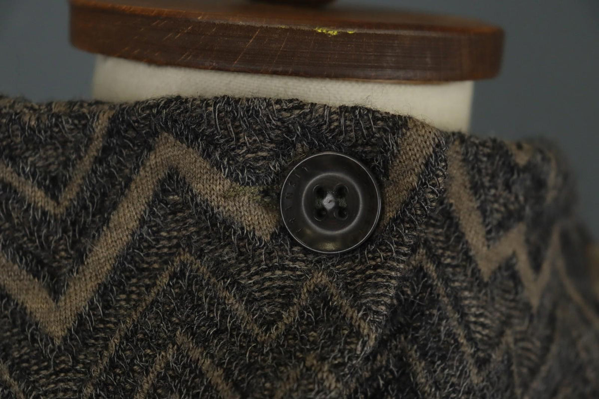 TRANSIT PAR SUCH Gray Brown Chevron Long Sleeve Button-Front Cardigan – Size 1
