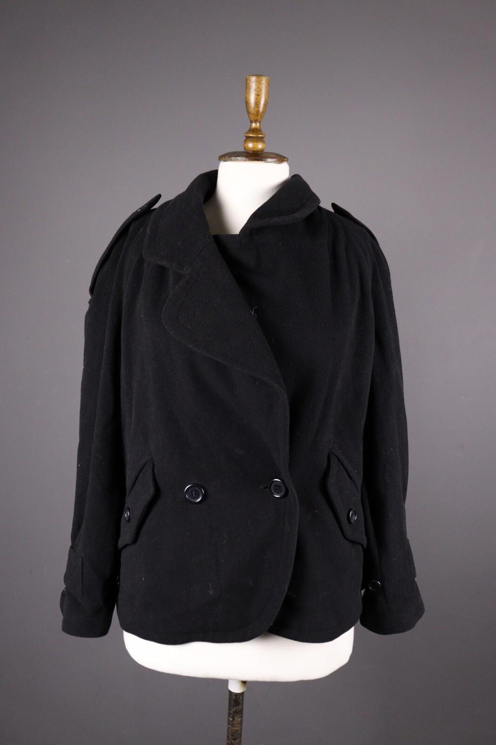 MONDI Black Wool Double Breasted Coat Jacket – Size 36