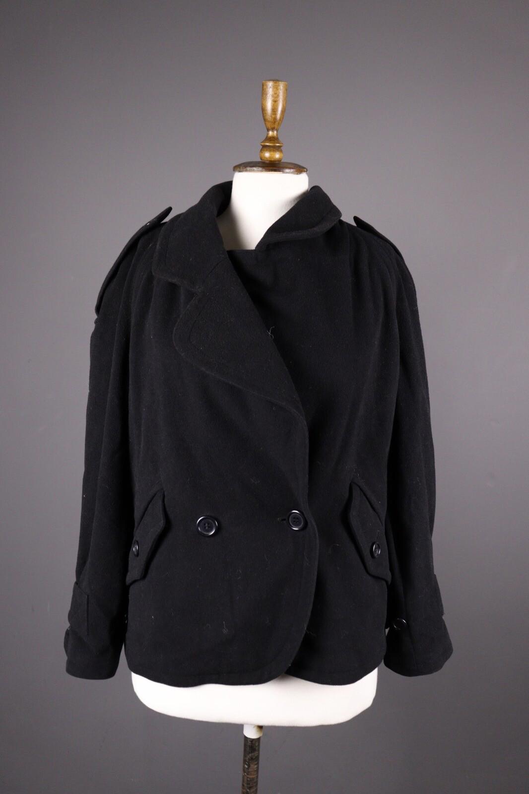 MONDI Black Wool Double Breasted Coat Jacket – Size 36