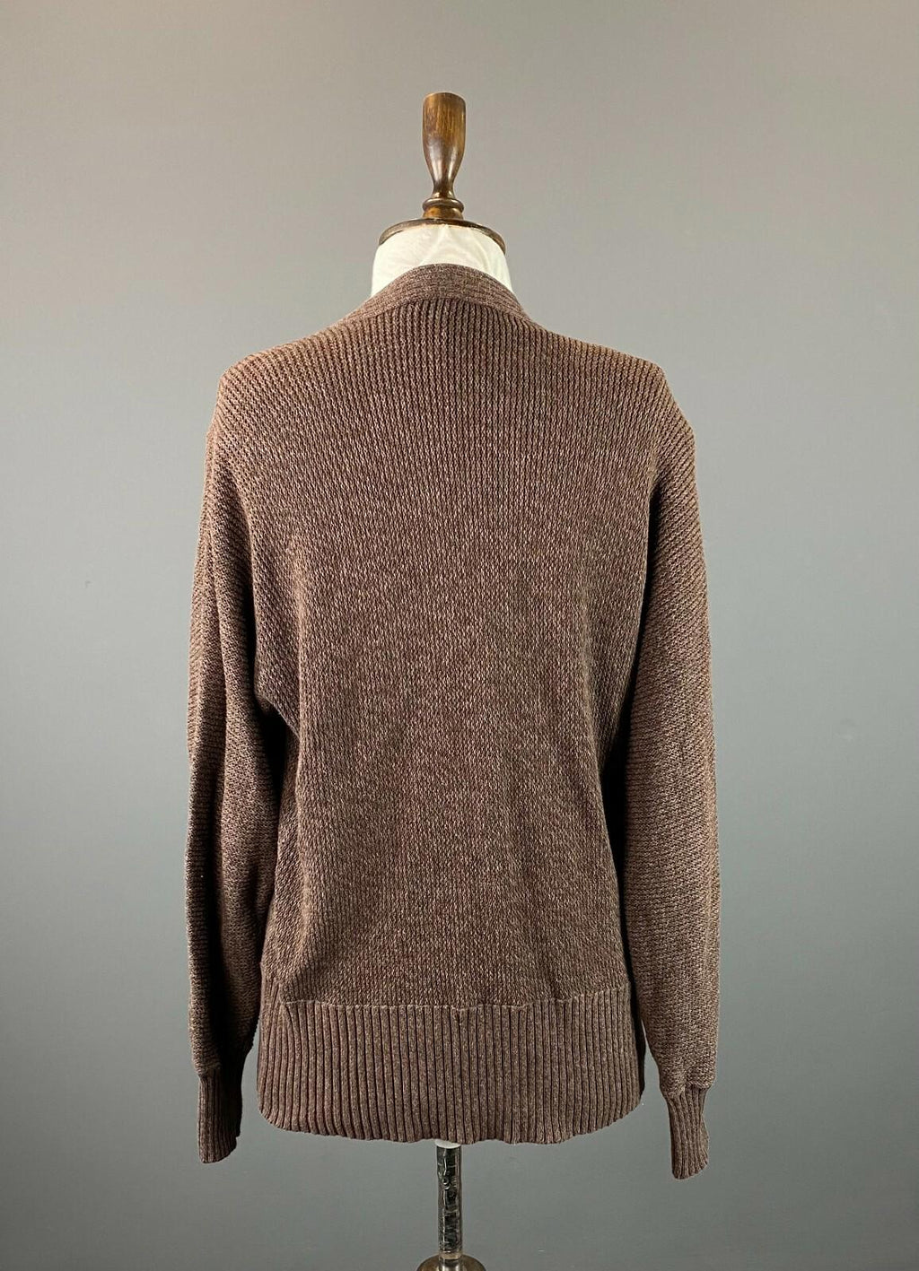LAUREN RALPH LAUREN Brown Cotton Long Sleeve Cardigan Wrap Sweater – Size M