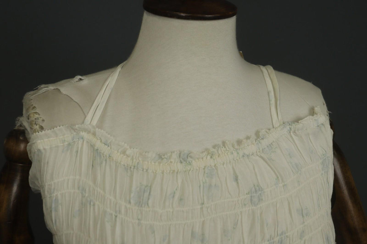 RALPH LAUREN Denim & Supply White Floral Spaghetti Strap Smocked Dress Sz XL