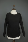 HUMANOID Blouse Top Slim Fit Stretch Black Cotton Round Neck Pullover – Size M