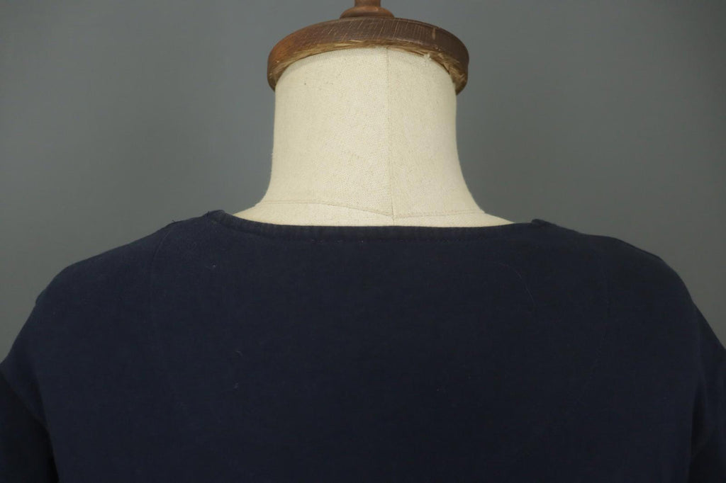 GUDRUN SJODEN Navy Cotton Long Sleeve Round Neck Pullover Blouse Top – Size L