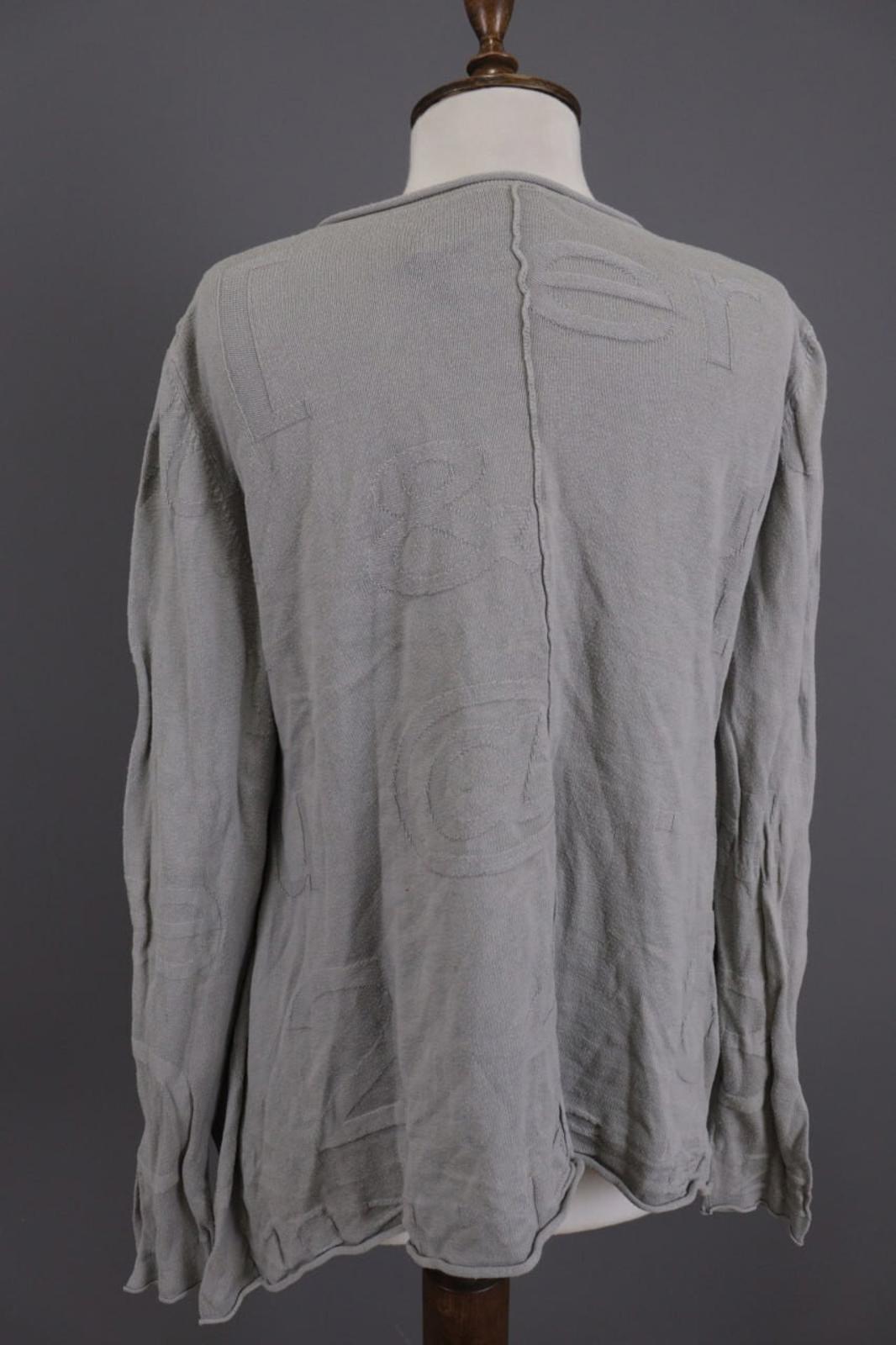 RUNDHOLZ Gray Embroidered Lagenloook Relaxed Cardigan Sweater – Size XL