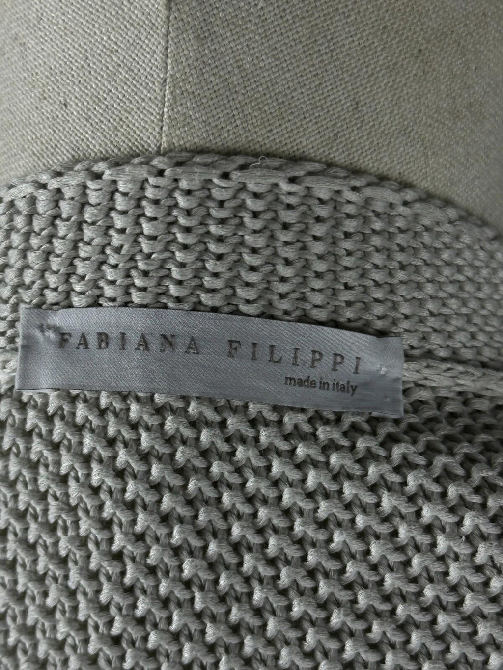 FABIANA FILIPPI Ivory Knit Striped One Button Cardigan Sweater – Size 46 L – Used
