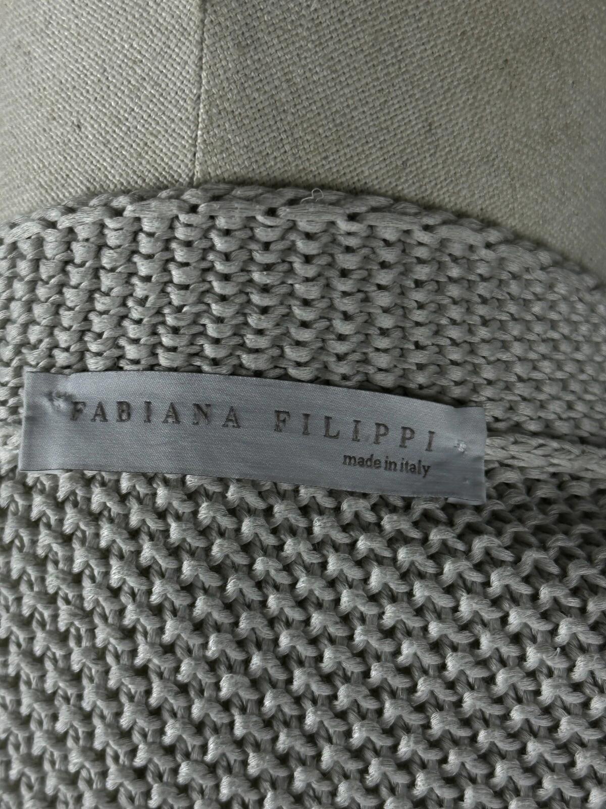 FABIANA FILIPPI Ivory Knit Striped One Button Cardigan Sweater – Size 46 L – Used
