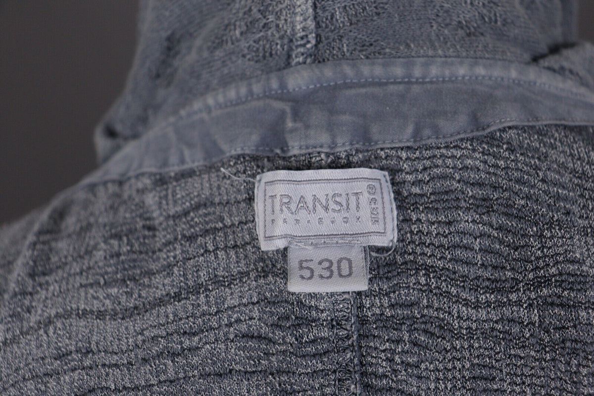 Transit Par Such 530 Gray Long Sleeve Linen Blend Dress – Size 5