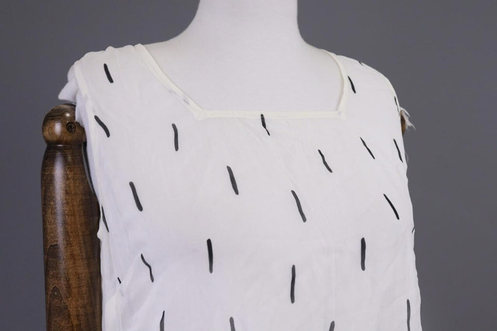 GUDRUN SJODEN White Printed Sleeveless Lightweight Blouson Dress – Size S