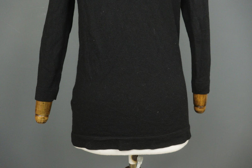 SEZANE Black Turtleneck Raglan Sleeve Button Detailed Pullover Sweater – Size S