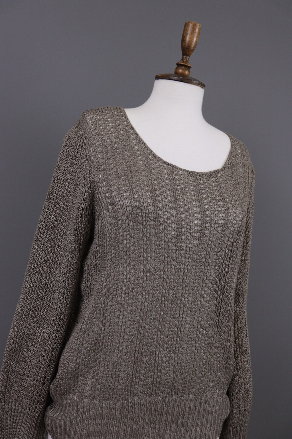 Oska Brown Lagenlook Relaxed Linen Knit Pullover Sweater – Size 2 / M