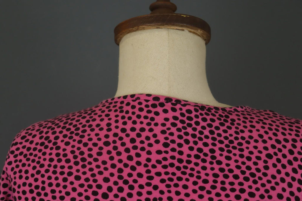 MARIMEKKO Pink Polka Dot Cotton Long Sleeve Scoop Neck Sheath Dress – Size S