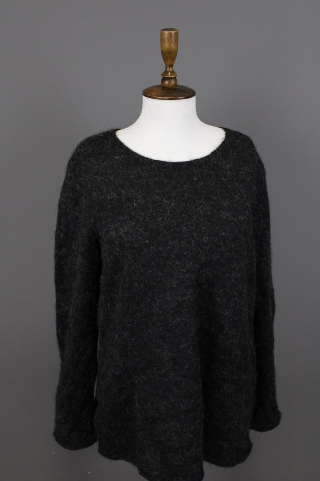 GUDRUN SJODEN Gray Alpaca Wool Knit Lagenlook Long Sleeve Tunic Sweater – Size L