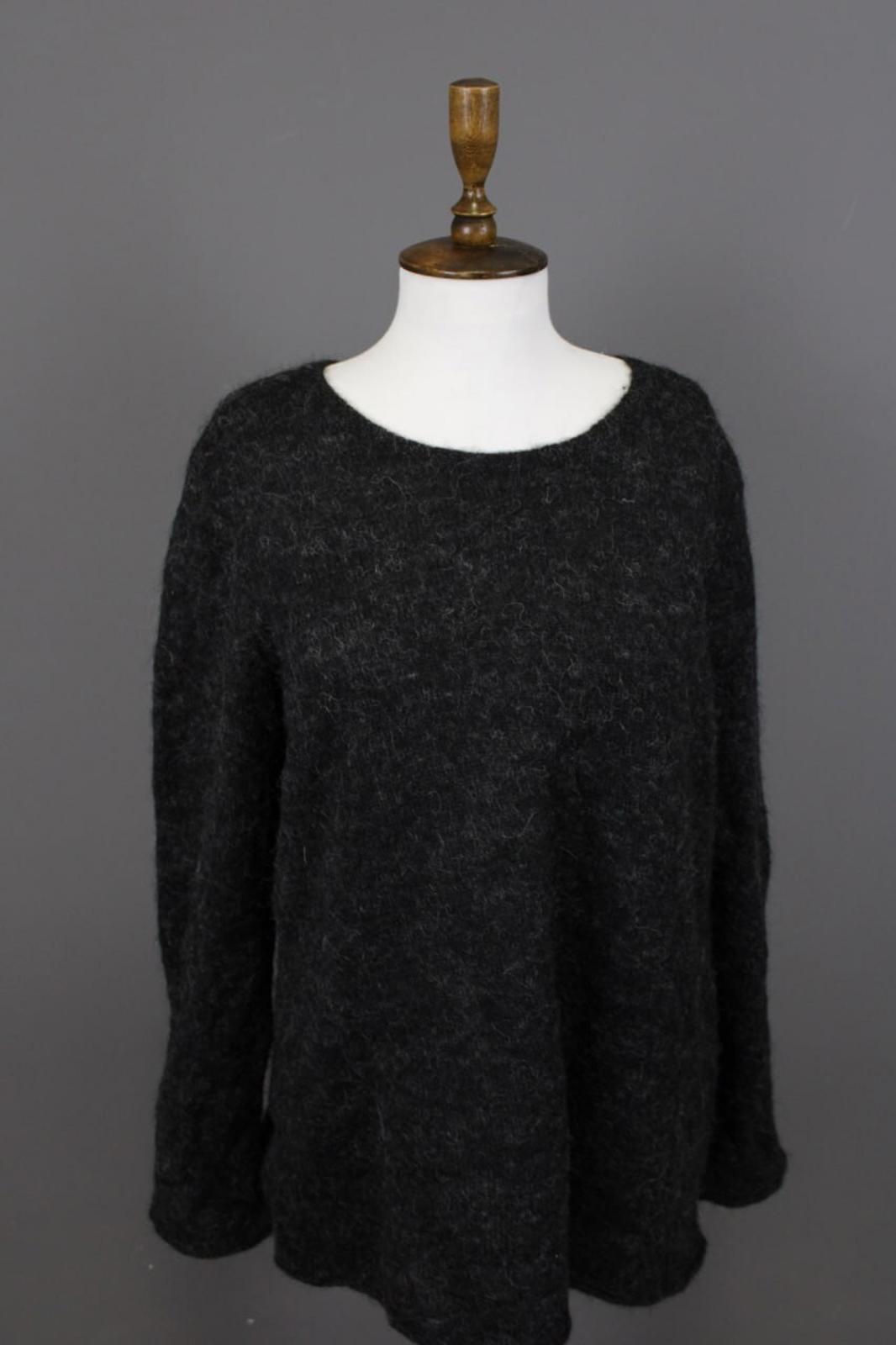 GUDRUN SJODEN Gray Alpaca Wool Knit Lagenlook Long Sleeve Tunic Sweater – Size L