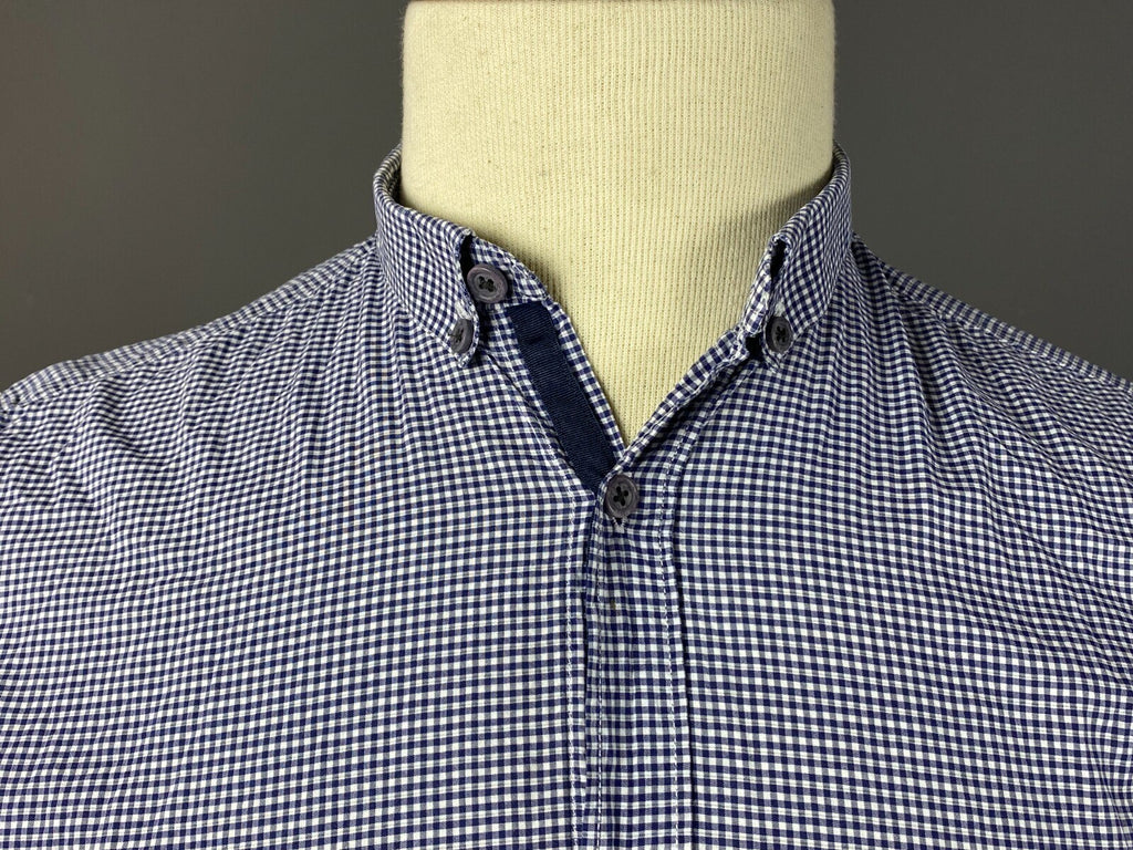 The Kooples Sport Check Blue Summer Long Sleeve Button Down Shirt – Size M