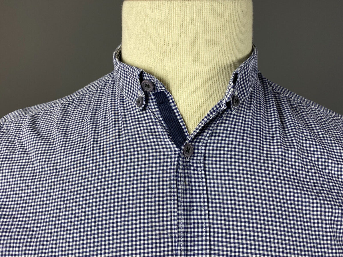 The Kooples Sport Check Blue Summer Long Sleeve Button Down Shirt – Size M