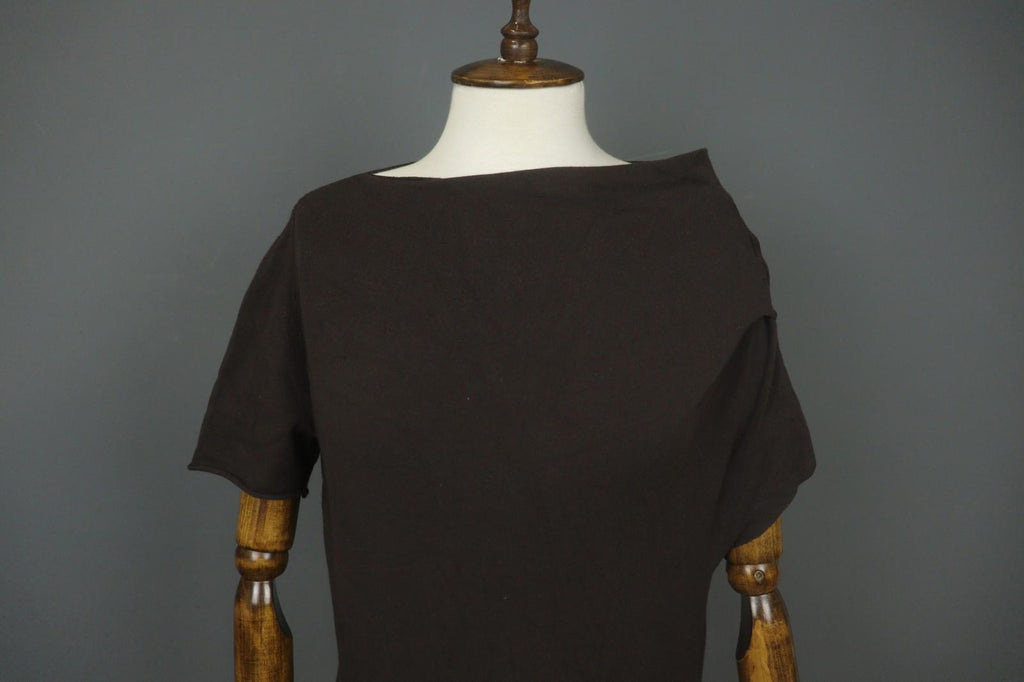SARAH PACINI Black Viscose Blend Knit Short Sleeve Sweater Dress – Size One Size
