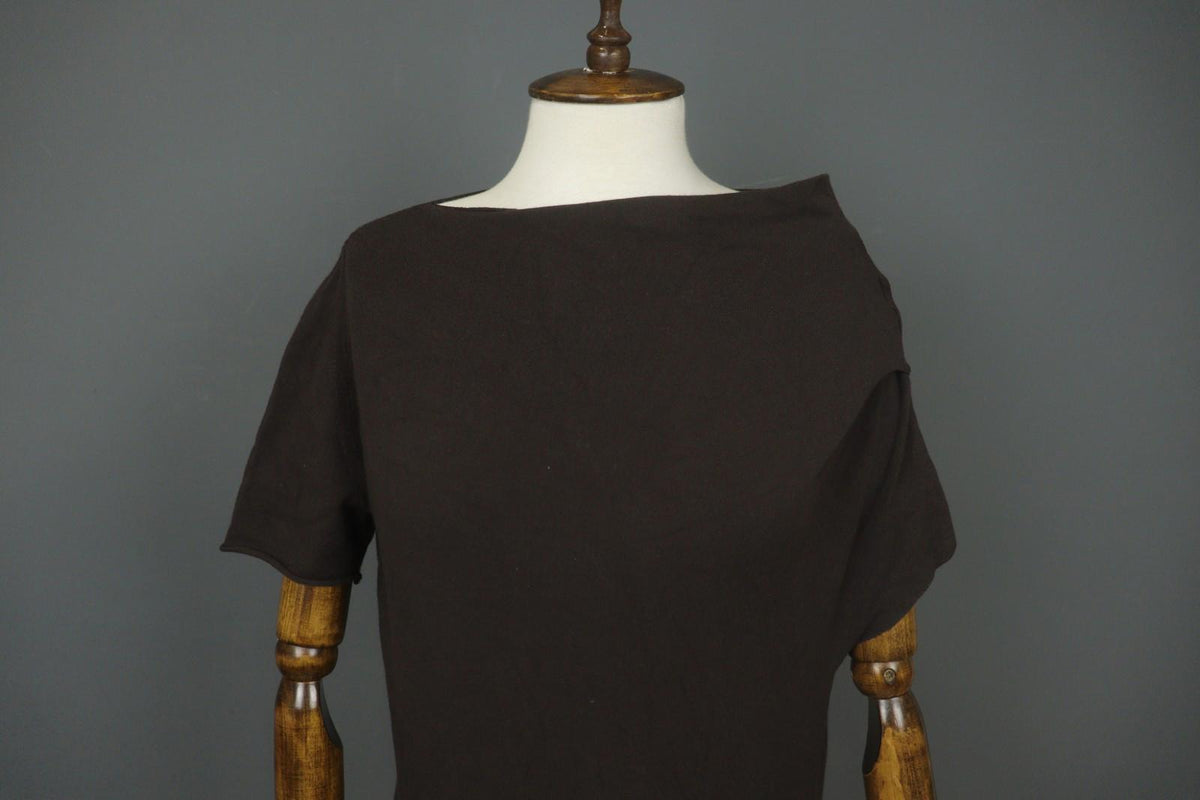 SARAH PACINI Black Viscose Blend Knit Short Sleeve Sweater Dress – Size One Size