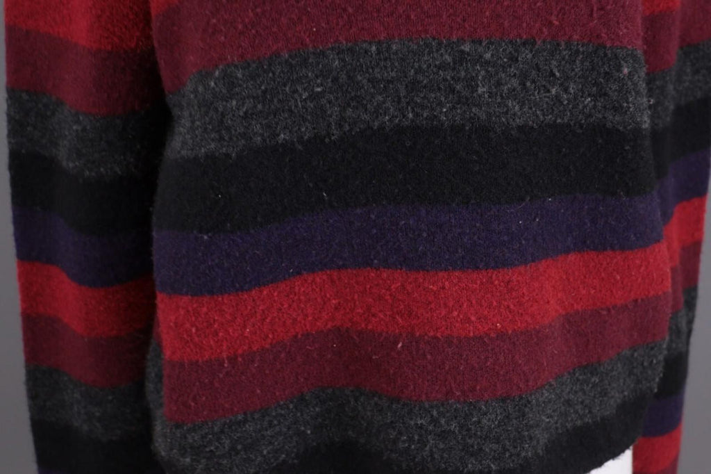 SARAH PACINI Multicolor Wool Striped Turtle Neck Knit Sweater One Size