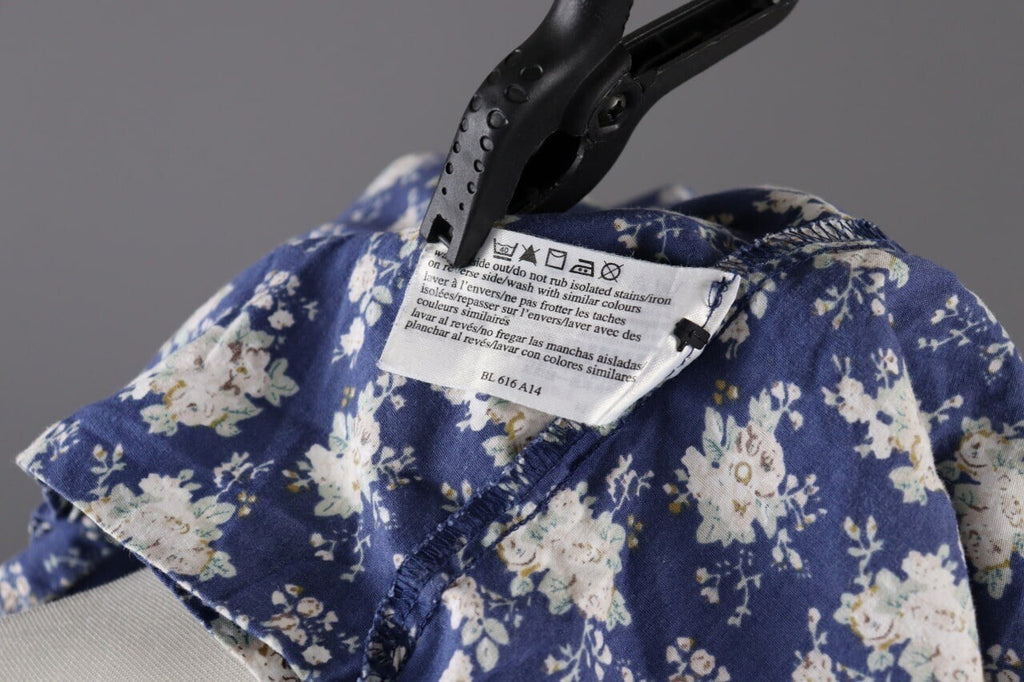 Laura Ashleyn Blue Floral Long Sleeve Blouse Shirt – Size 10