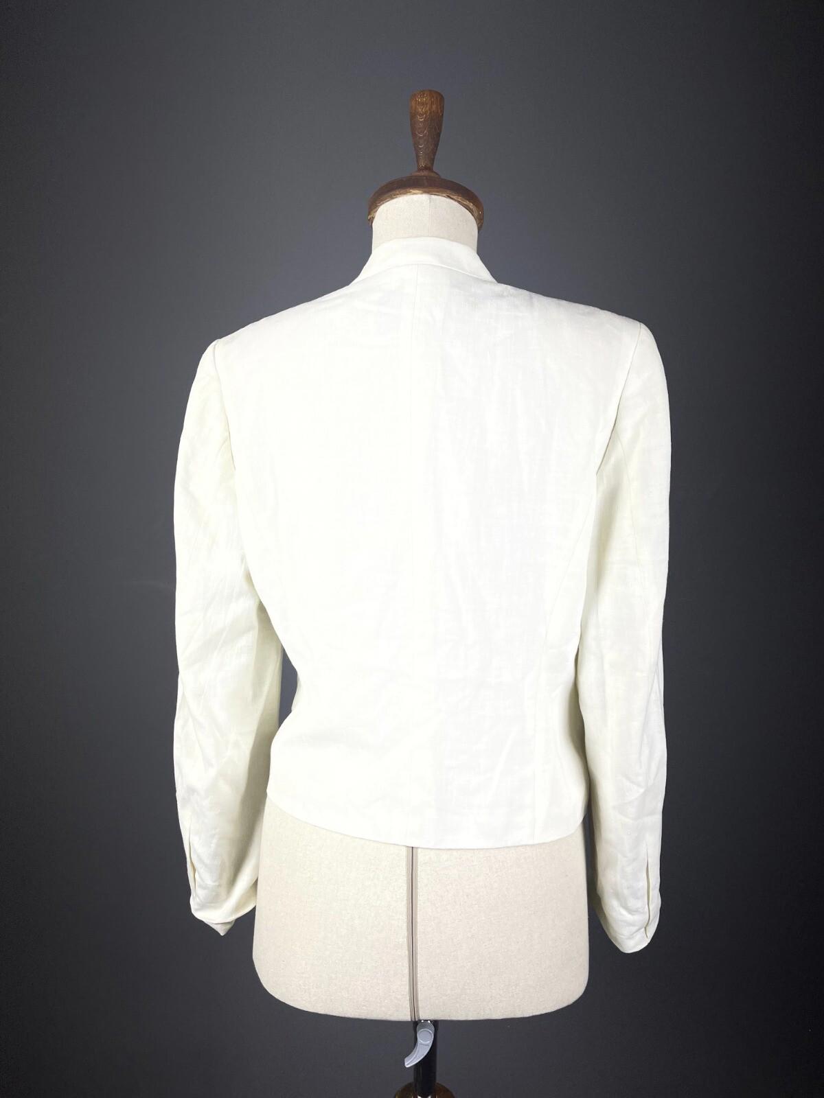 MONDI White Wool Double Breasted One Button Blazer Jacket – Size 38