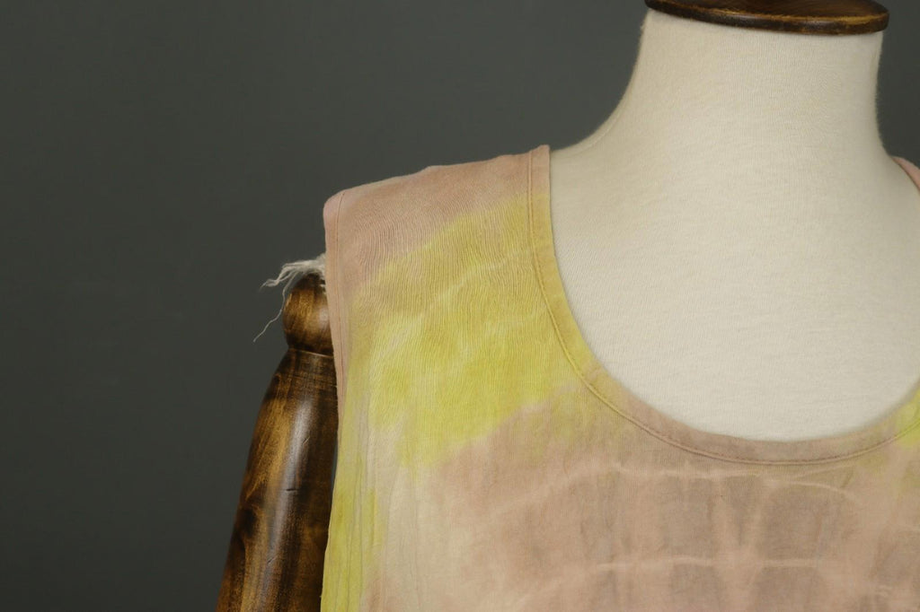 BARBARA SPEER Multicolor Tie dye Round Neck Asymmetrical Hem Shift Dress – Size 2