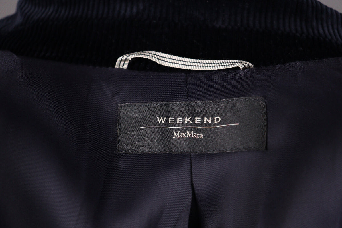 Weekend Max Mara Black Corduroy Two Button Blazer Jacket – Size I 38 / GB 6